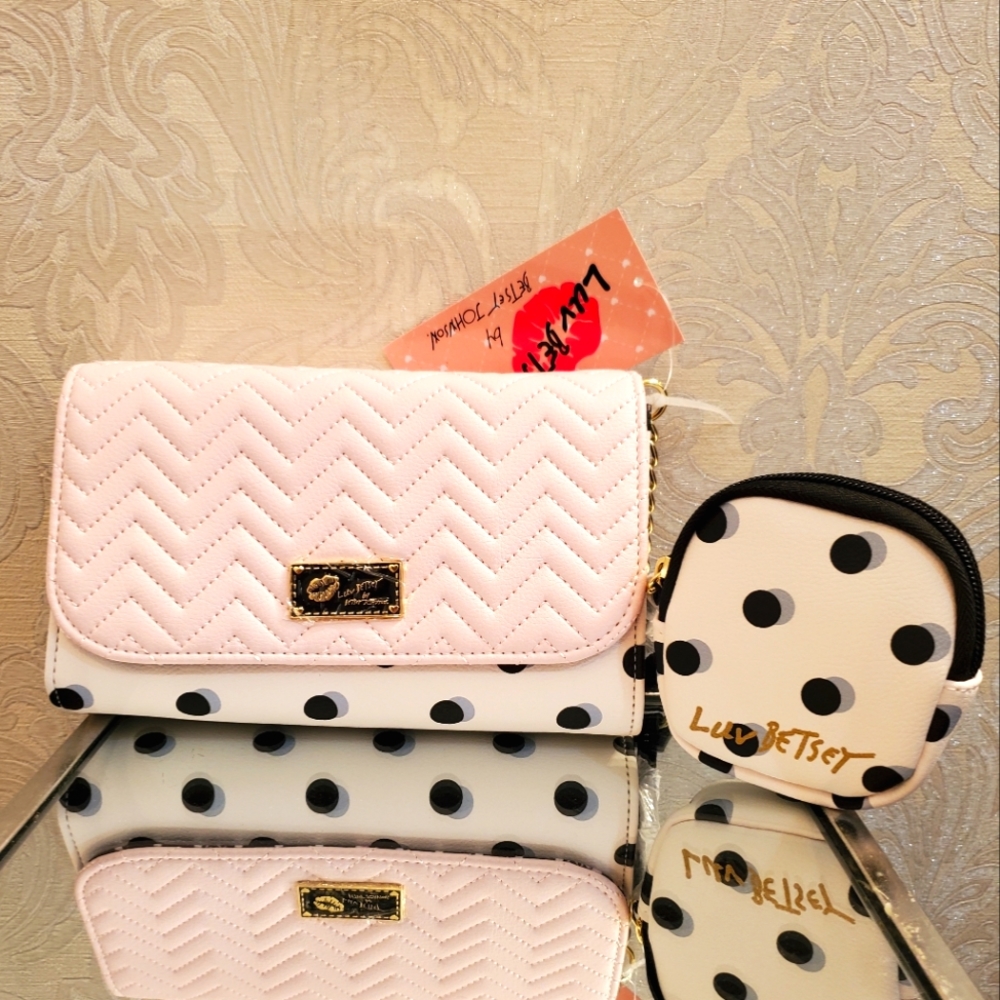 Betsey Johnson Chevron Crossbody with Coin purse